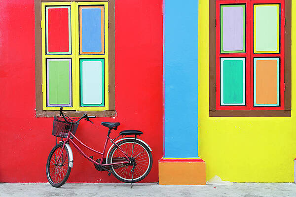 Colorful Bicycle by Vibrant Windows Wall Art