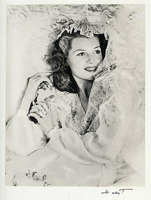 Rita Hayworth in Elegant Lace Wall Art