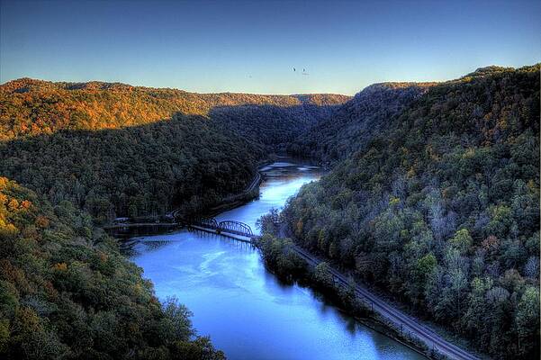 Sky Wall Art featuring the photograph River Cut Through The Valley by Jonny D
