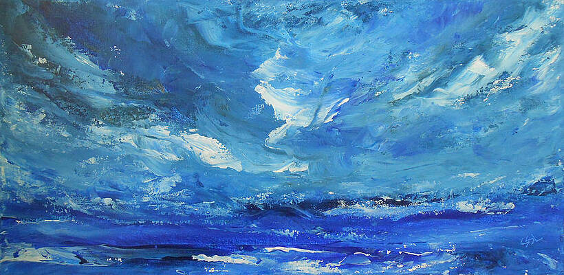 Wave Painting - Roaring Thunder by Jane See