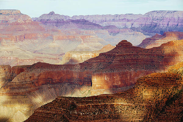 Wall Art featuring the photograph Rock Formations Light And Shadow, Grand by Deimagine