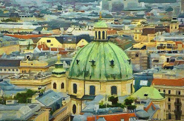 Wall Art featuring the painting Rooftops Of Vienna by Jeffrey Kolker