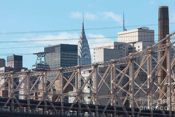 Wall Art featuring the photograph Roosevelt Island Tram And Manhattan Skyline I by Clarence Holmes