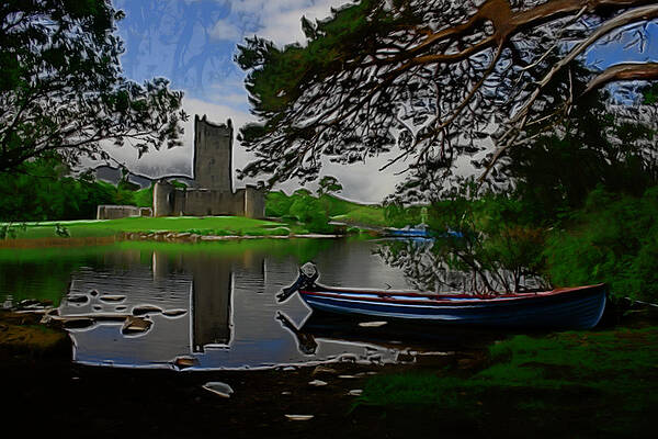 Reflection Wall Art featuring the digital art Ross Castle by Mark Callanan