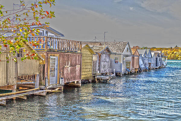Finger Lake Photograph - Row Of Boathouses by William Norton