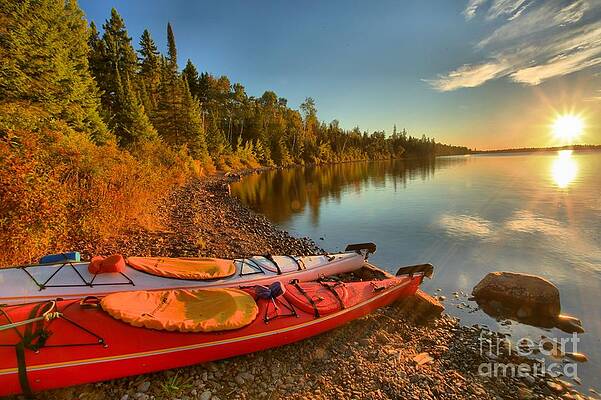 Sunset Over Peaceful Lakeside Wall Art