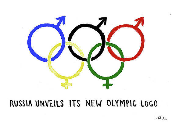 Symbol Drawing - Russia Unveils Its New Olympic Logo by Emily Flake
