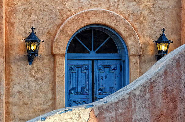 Sacred Wall Art featuring the photograph Sacred Blue Doors by Ghostwinds Photography
