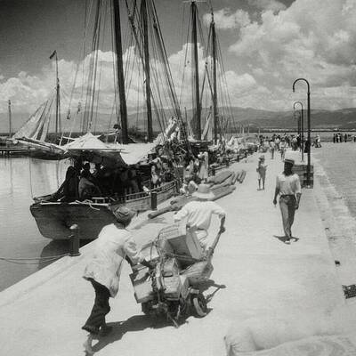 Group Of People Photograph - Sailboats In Haiti by Cecil Beaton