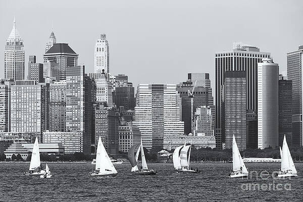 Wall Art featuring the photograph Sailboats On The Hudson IV by Clarence Holmes