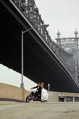 Bridge Photograph - Sally Armstrong On The Back Of A Motorcycle by William Connors