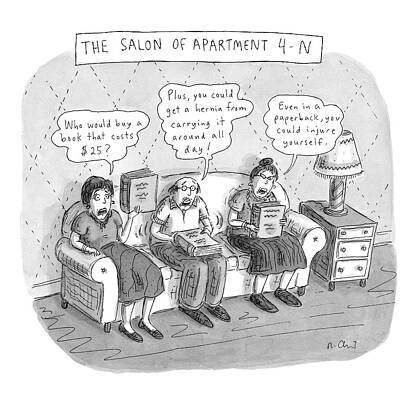 4 Wall Art featuring the drawing Salon Of Apartment 4-n by Roz Chast