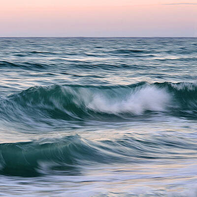 Waves at Sunset Wall Art