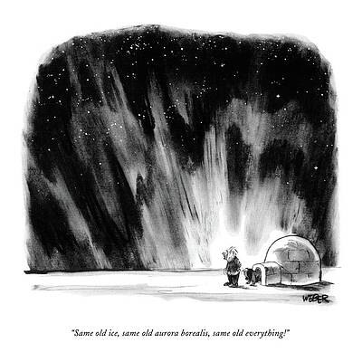 Eskimo and Aurora Borealis Scene Wall Art