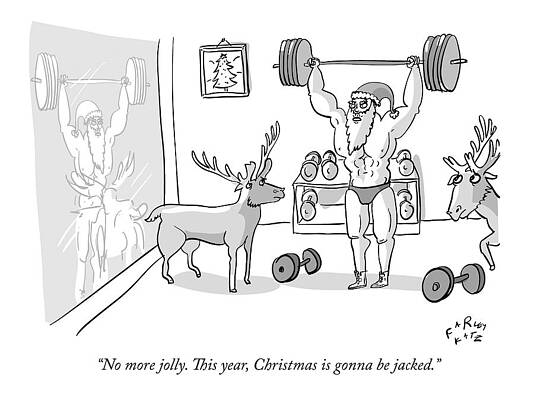 Santa Claus Wall Art featuring the drawing Santa Claus by Farley Katz