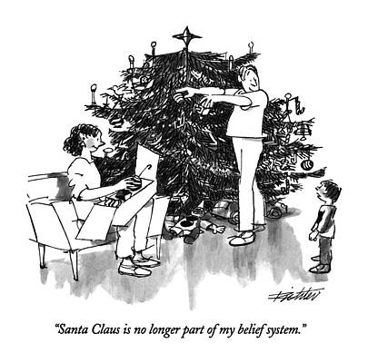Santa Claus Drawing - Santa Claus Is No Longer Part Of My Belief System by Mischa Richter