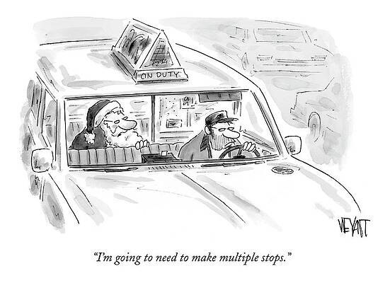 Santa in a Taxi Wall Art