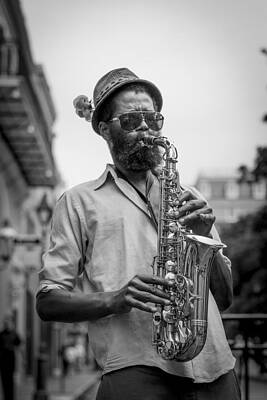 Musician Wall Art featuring the photograph Saxophone Musician New Orleans by David Morefield