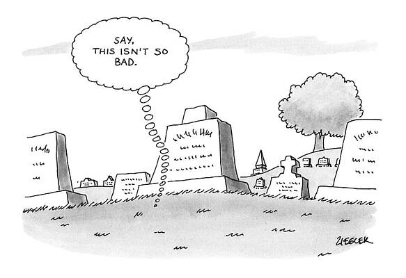 Balloon Wall Art featuring the drawing 'say, This Isn't So Bad.' by Jack Ziegler