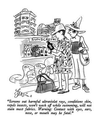 Sun Drawing - Screens Out Harmful Ultraviolet Rays by Edward Frascino