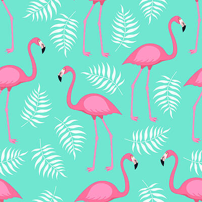 Wall Art featuring the digital art Seamless Trendy Tropical Pattern With by Ekaterina Bedoeva