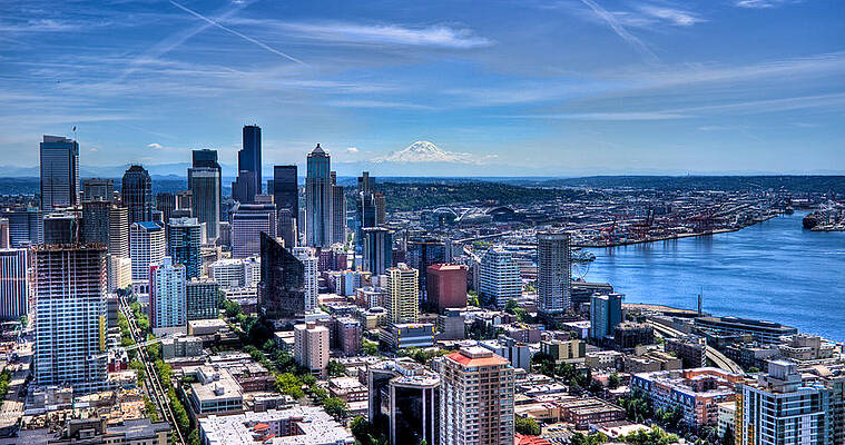 Mountain Wall Art featuring the photograph Seattle Cityscape by Jonny D