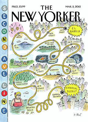 New York City Cartoon Map Wall Art