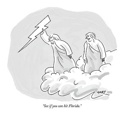 Lightning Drawing - See If You Can Hit Florida by Kim Warp