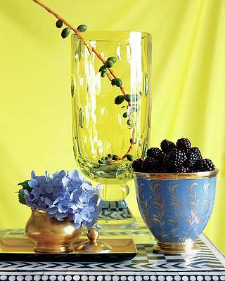 Elegant Glass and Floral Display Wall Art