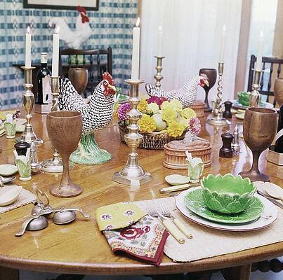 Plate Wall Art featuring the photograph Set Table by Horst P. Horst
