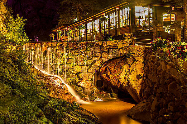 Water Photograph - Seven Falls Visitors Center by Jeff Stoddart