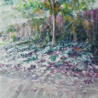 Flower Wall Art featuring the painting Shades Of Purple by Jane See