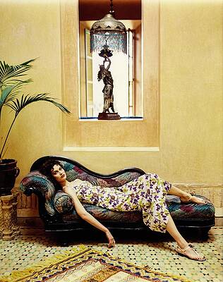 Shalom Harlow in Floral Prada Dress Photograph