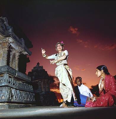 Watching Photograph - Shanta Rao Dancing At A Temple by Arnaud de Rosnay