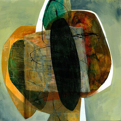 Abstract Composition with Overlapping Shapes Wall Art