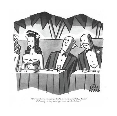 Three People at a Dinner Table Drawing