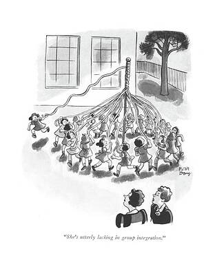 Lonely Wall Art featuring the drawing She's Utterly Lacking In Group Integration by Robert J. Day