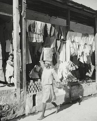 4 Wall Art featuring the photograph Shop Fronts In Haiti by Cecil Beaton