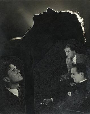 Silhouette Wall Art featuring the photograph Silhouette Of Lynn Fontanne's Face With A Collage by Edward Steichen