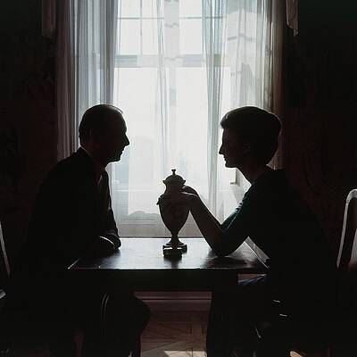 Silhouette Wall Art featuring the photograph Silhouettes Of Prince And Princess Moritz by Horst P. Horst