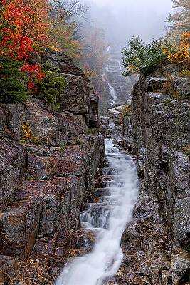 Wall Art featuring the photograph Silver Cascade Crawford Notch NH by Jeff Sinon
