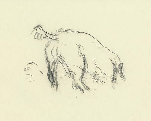 Sketch of a Playful Dog Wall Art