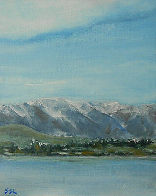 Sky Painting - Snowy Mountains - The Remarkables by Jane See