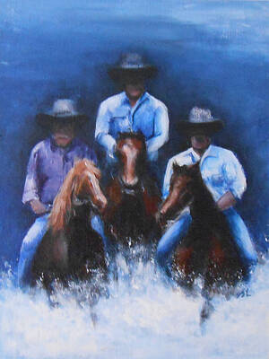 Wall Art featuring the painting Snowy River by Jane See