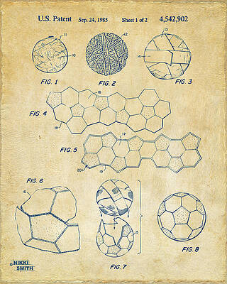Patent Drawings for Soccer Ball Design Digital Art