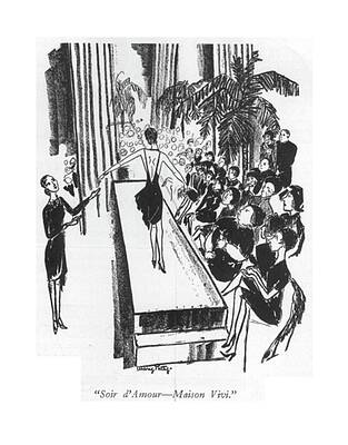 Europe Drawing - Soir D'amour Maison Vivi by Mary Petty