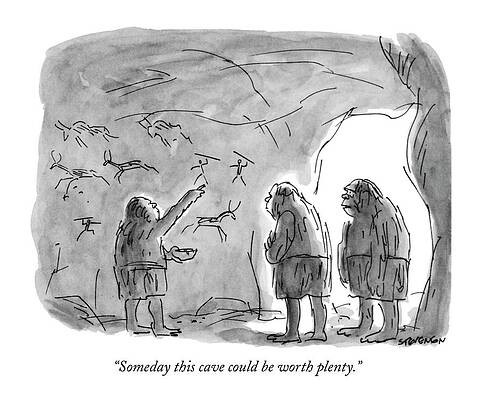 France Drawing - Someday This Cave Could Be Worth Plenty by James Stevenson