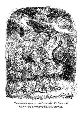 Angels Conversing with Elderly Man Wall Art