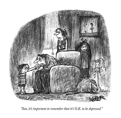 Background Drawing - Son, It's Important To Remember That It's O.k by Robert Weber