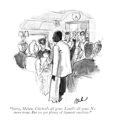 Combat Drawing - Sorry, Ma'am. Chicken's All Gone. Lamb's All by Perry Barlow